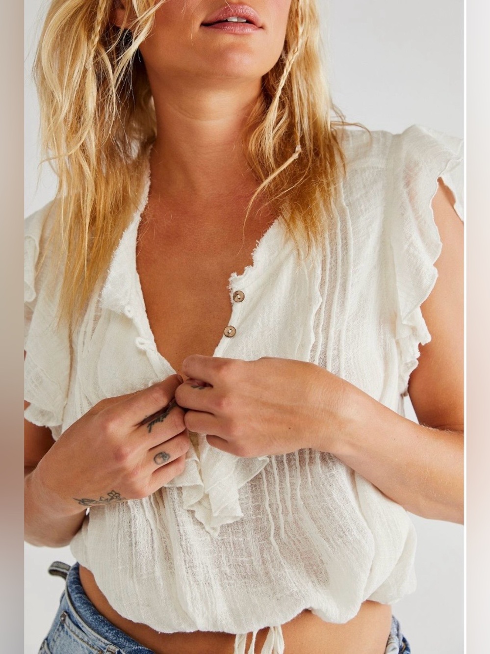 Free People Linen Blouse